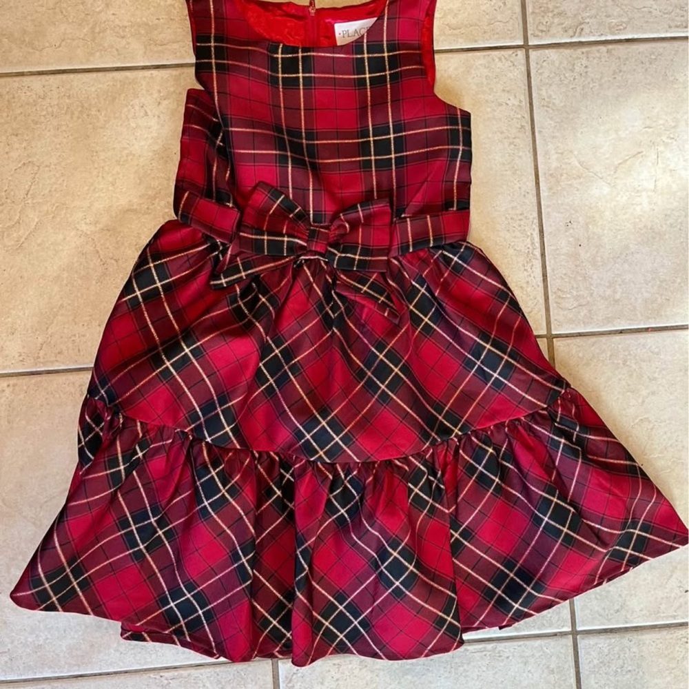 The Children's Place Elegant Red Plaid Dress